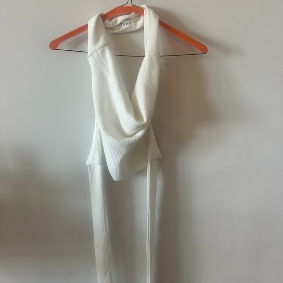 Sabo Skirt Tops - Sabo Skirt White Halter Top